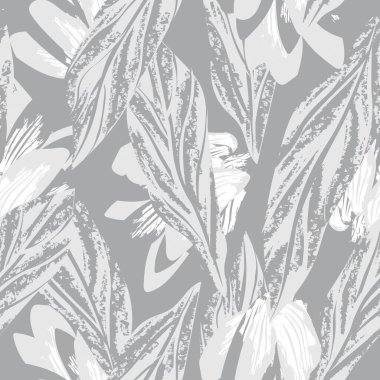 Monochrome Abstract Floral seamless pattern design for fashion textiles, graphics, backgrounds and crafts clipart