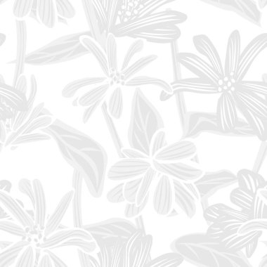 Moda tekstil, grafik, arka plan ve el sanatları için tek renkli bitki desenli desen tasarımı