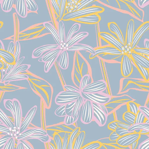 Pastels Botanik Çiçek desensiz moda tekstil, grafik, arka plan ve el sanatları tasarımı