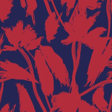 Moda tekstil, grafik, arka plan ve el sanatları için Kırmızı Soyut Çiçeksiz desenli tasarım