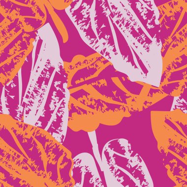 Moda tekstil, grafik ve el sanatları için renkli Tropikal Yapraksız desen tasarımı