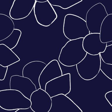 Moda tekstil, grafik, arka plan ve el sanatları için Mavi Soyut Çiçeksiz desenli tasarım