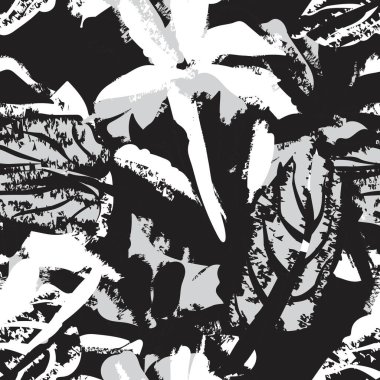 Moda tekstil, grafik, arkaplan ve el sanatları için tek renkli çiçek desensiz desen tasarımı