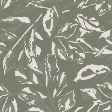 Tarafsız Renkli Tropikal Yaprak Moda tekstil, grafik ve el sanatları için kusursuz desen tasarımı