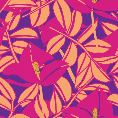 Colourful Abstract Floral seamless pattern design for fashion textiles, graphics, backgrounds and crafts clipart