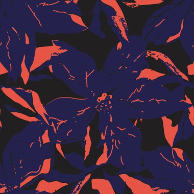 Moda tekstil, grafik, arka plan ve el sanatları için Mavi Soyut Çiçeksiz desenli tasarım