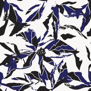 Moda tekstil, grafik, arka plan ve el sanatları için Mavi Soyut Çiçeksiz desenli tasarım