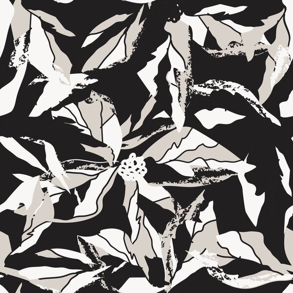 Neutral Colour Abstract Floral seamless pattern design for fashion textiles, graphics, backgrounds and crafts