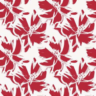 Moda tekstil, grafik, arka plan ve el sanatları için Kırmızı Soyut Çiçeksiz desenli tasarım