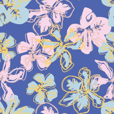 Moda tekstil, grafik, arka plan ve el sanatları için Pastel Soyut Çiçeksiz desen tasarımı