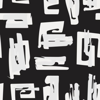 Moda tekstil, grafik ve el sanatları için tek renkli fırça darbeleri desen tasarımı