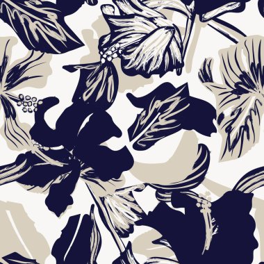 Tarafsız Renk Özeti: Moda tekstil, grafik, arka plan ve el sanatları için kusursuz desen tasarımı