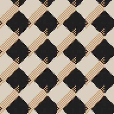 Tarafsız Renk Argyle adası örgü, moda tekstili, grafikler için kusursuz desen tasarımı