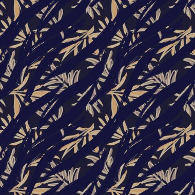 Tarafsız Renkli Tropikal Yaprak Moda tekstil, grafik ve el sanatları için kusursuz desen tasarımı