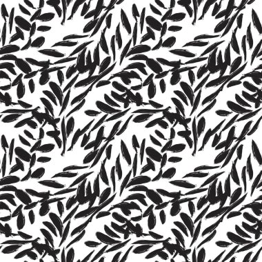 Moda tekstil, grafik ve el sanatları için tek renkli Tropikal Yaprak kusursuz desen tasarımı