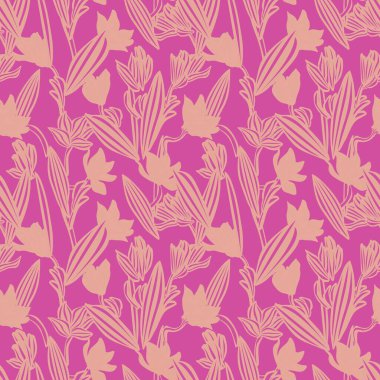 Moda tekstil, grafik, arka plan ve el sanatları için renkli Botanik Çiçeksiz desenli tasarım