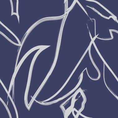 Moda tekstil, grafik, arka plan ve el sanatları için Mavi Soyut Çiçeksiz desenli tasarım