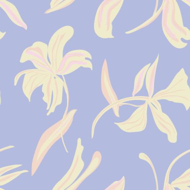 Pastels Botanik Çiçek desensiz moda tekstil, grafik, arka plan ve el sanatları tasarımı