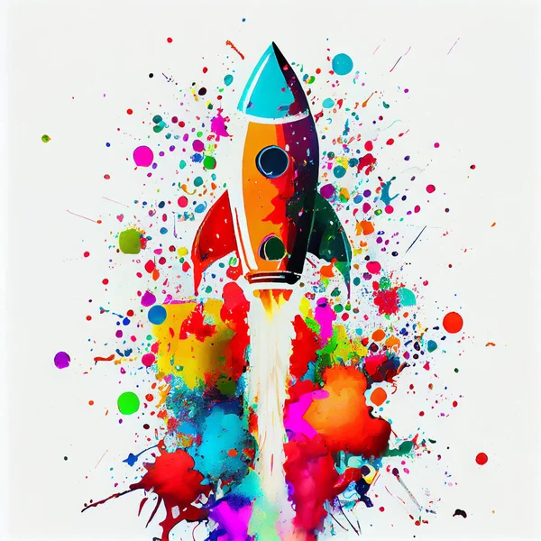 Creativity and imagination, Start up, rocket, space ship. Back to school, Online Learning, child, kids, social distancing flat design