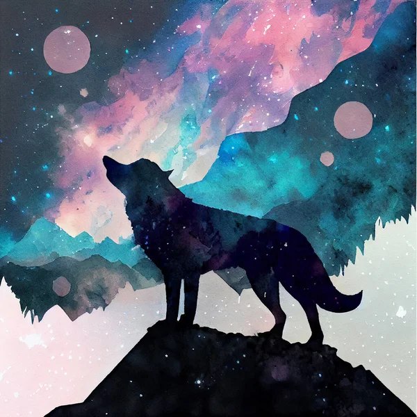 The wolf howls to the moon logo.