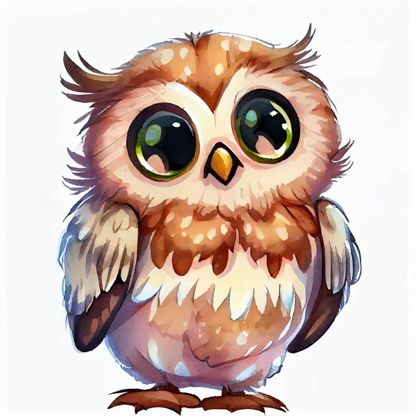 Back to school owl. Cute kawaii owl reading book. Kindergarten imagination, creativity