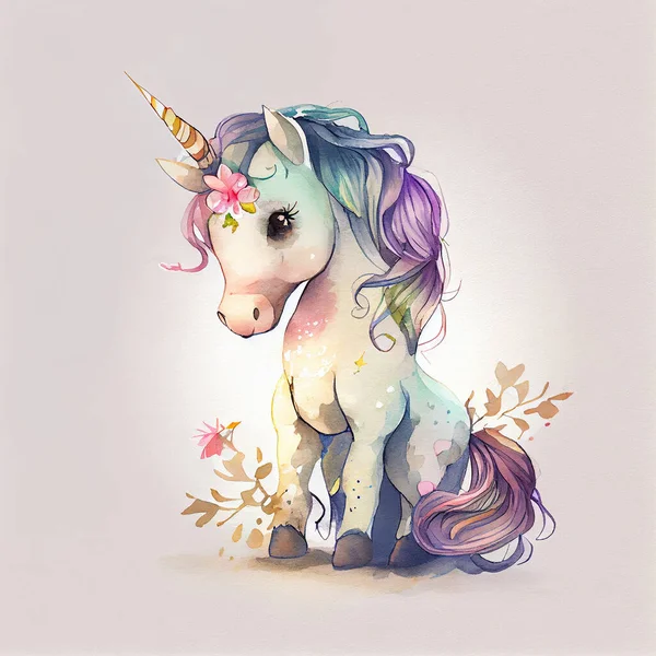 Unicorn cute illustration card and shirt design
