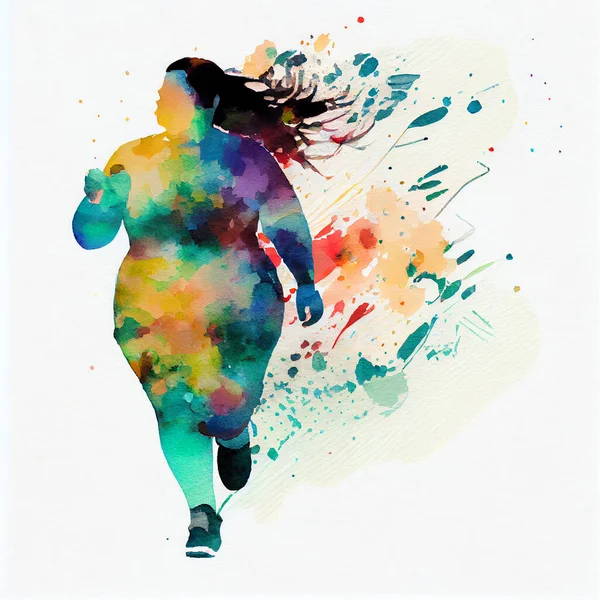 Young woman runner running on city bridge road