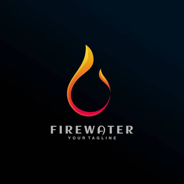 Incendio Agua Gota Vector Ilustración Logo Diseño Plantilla — Vector de stock