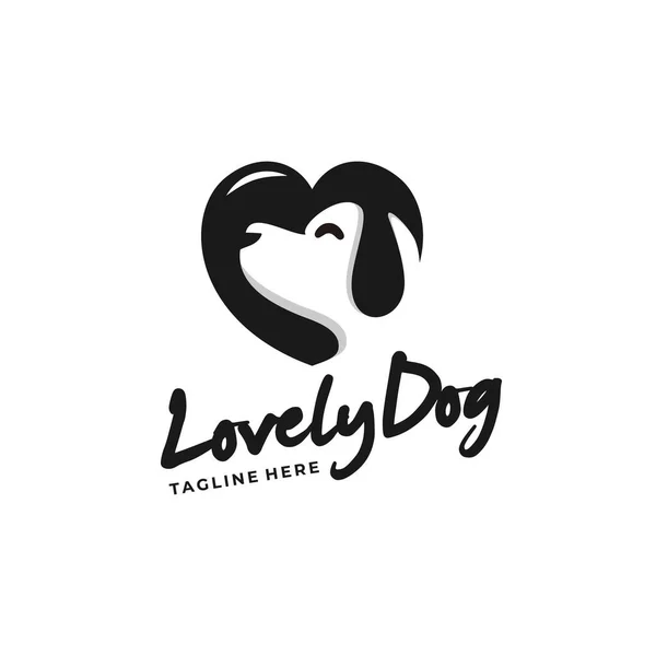 Λογότυπο Σκύλου Αγάπης Λογότυπο Μαύρου Και Λευκού Σκύλου Λογότυπο Σκύλου — Διανυσματικό Αρχείο