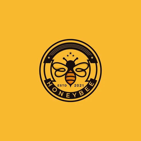 Honey Logo Design Bee Logo Design Söt Bee Logo Design — Stock vektor