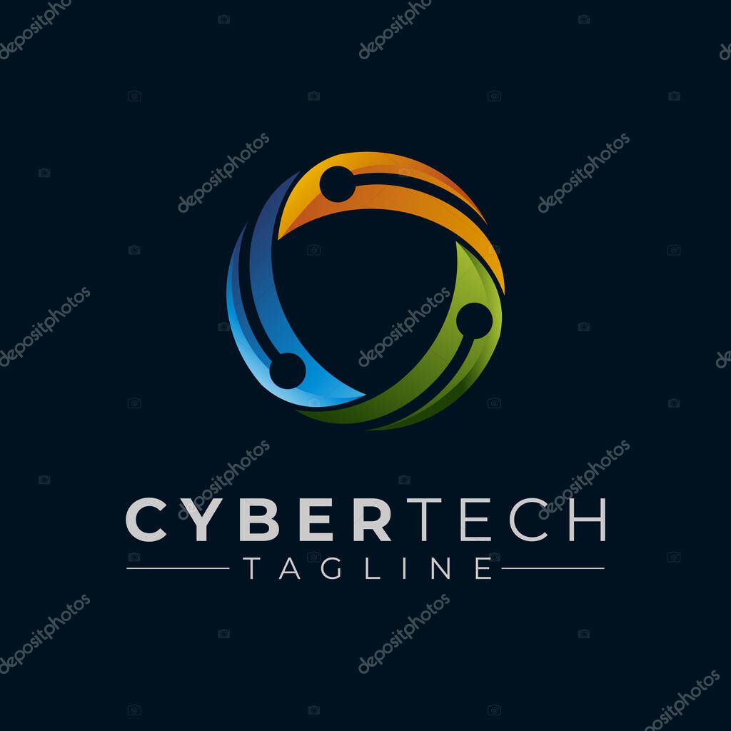 Circle Cyber Security Vector Logo Design Template Idea