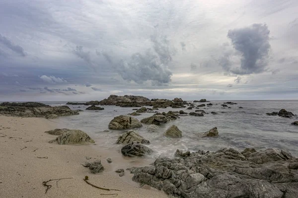 Sacape Verão Nublado Entardecer Pôr Sol Costa Rochosa Norte Portugal — Fotografia de Stock