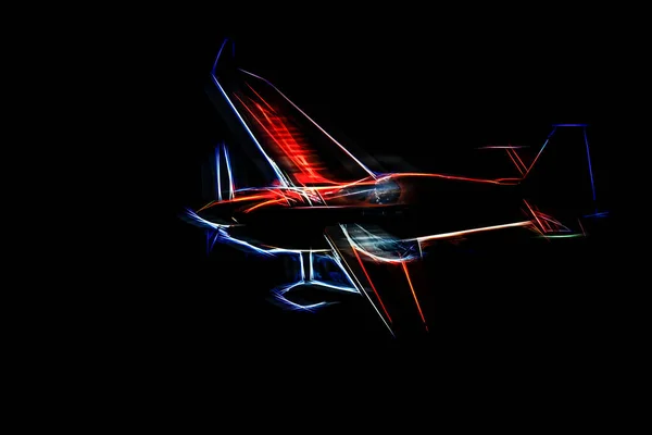 Stilisiertes Sportflugzeug Flug Digitale Arbeit — Stockfoto