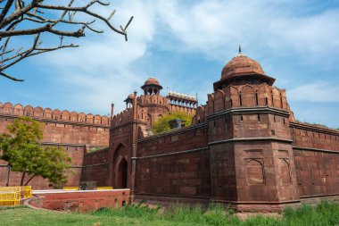 Lal Qila - Delhi, Hindistan 'da Kızıl Kale. UNESCO Dünya Mirası Alanı