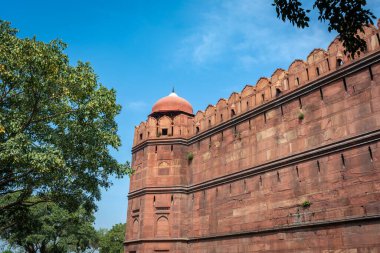 Lal Qila - Delhi, Hindistan 'da Kızıl Kale. UNESCO Dünya Mirası Alanı