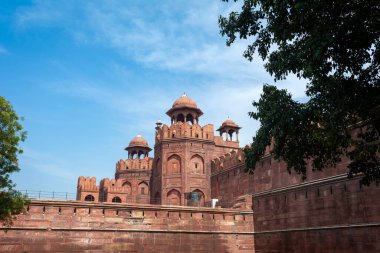 Lal Qila - Delhi, Hindistan 'da Kızıl Kale. UNESCO Dünya Mirası Alanı