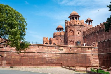 Lal Qila - Delhi, Hindistan 'da Kızıl Kale. UNESCO Dünya Mirası Alanı