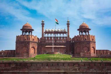 Delhi 'deki Kırmızı Kale, Hindistan. UNESCO Dünya Mirası Alanı