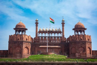 Delhi 'deki Kırmızı Kale, Hindistan. UNESCO Dünya Mirası Alanı