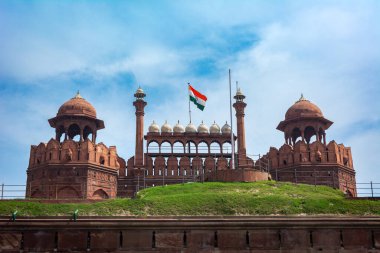 Delhi 'deki Kırmızı Kale, Hindistan. UNESCO Dünya Mirası Alanı