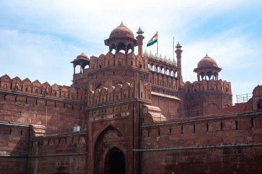 Delhi 'deki Kırmızı Kale, Hindistan. UNESCO Dünya Mirası Alanı