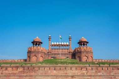 Delhi 'deki Kırmızı Kale, Hindistan. UNESCO Dünya Mirası Alanı