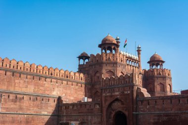 Delhi 'deki Kırmızı Kale, Hindistan. UNESCO Dünya Mirası Alanı