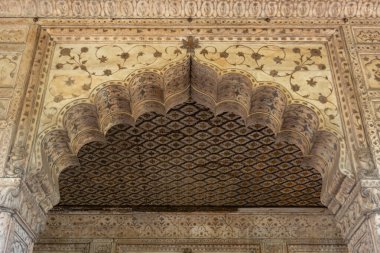 OLD DELHI, INDIA - NOVEMBER 03, 2022: Diwan-i-Khas, Red Fort, Eski Delhi, Hindistan. UNESCO Dünya Mirası Alanı