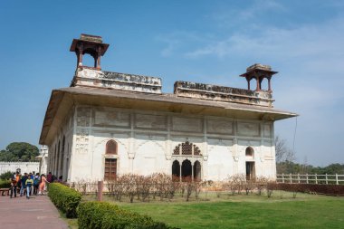 OLD DELHI, Hindistan - Kasım 03, 2022: Rang Mahal, Kızıl Kale, Eski Delhi, Hindistan. UNESCO Dünya Mirası Alanı