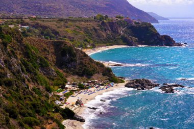 panorama from the lighthouse of Capo vaticano Calabria Italy clipart