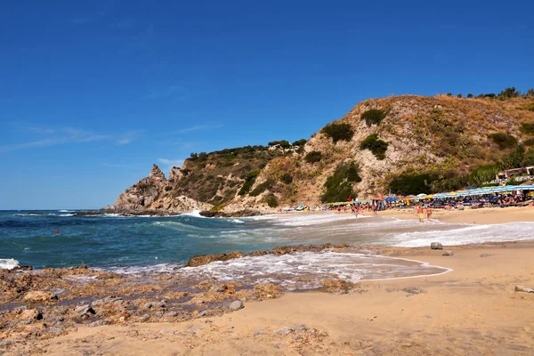 Знаменитый Пляж Grotticelle Всегда Переполнен Купальщиками Туристами Летом Сен 2022 — стоковое фото