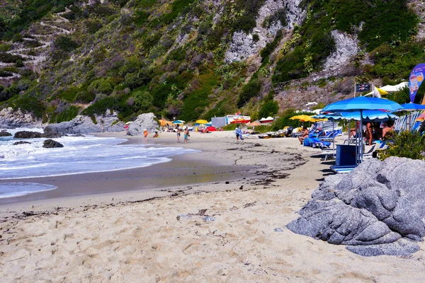Famosa Praia Grotticelle Sempre Lotada Banhistas Turistas Verão Sep 2022 — Fotografia de Stock