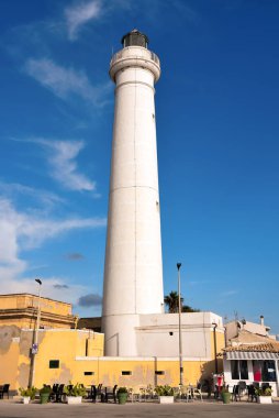 Punta Secca 'nın deniz feneri Sicilya İtalya