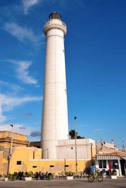 Punta Secca 'nın deniz feneri Sicilya İtalya